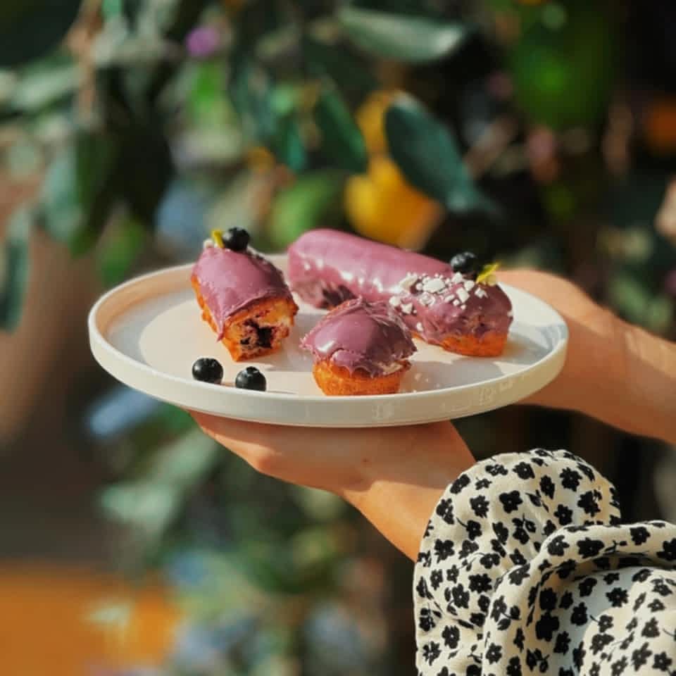 Эклер с черникой